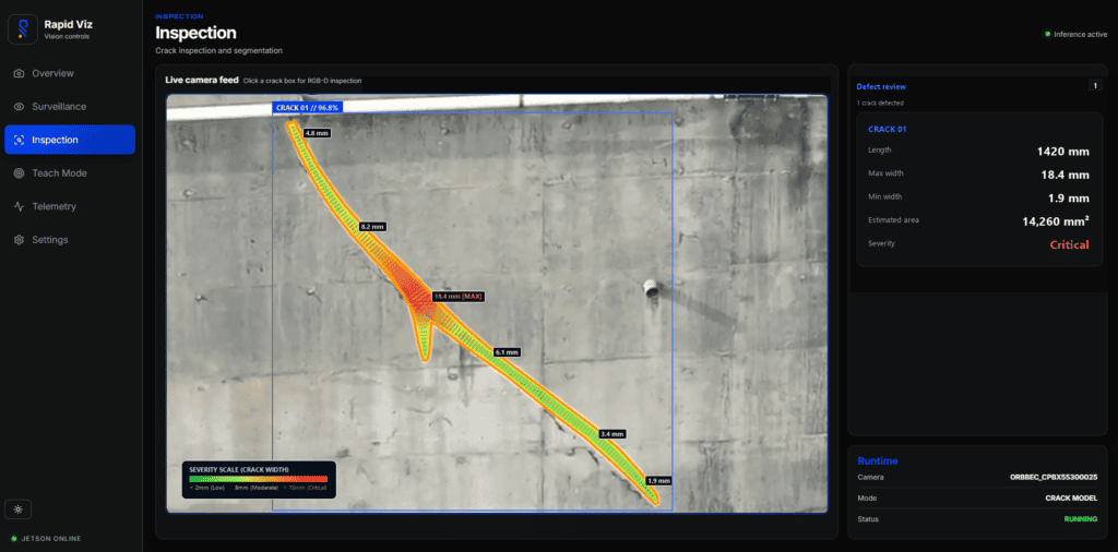 Interface Rapid ViZ d'inspection visuelle automatisee