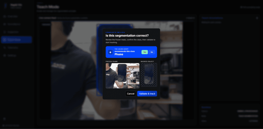 Mode d'apprentissage Teach Mode de Rapid ViZ